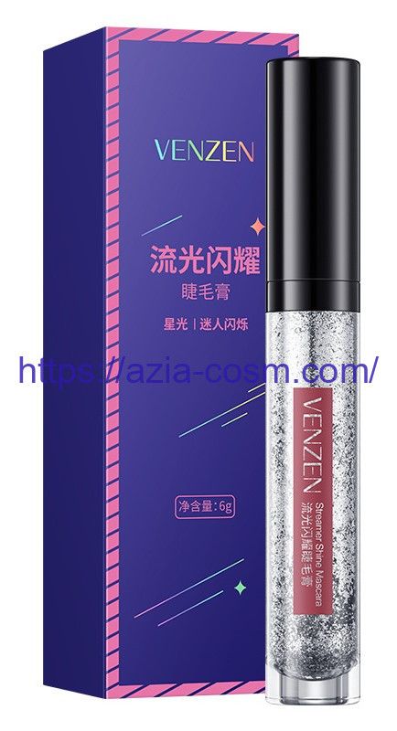 Venzen glitter mascara with shimmering silver particles (19699)